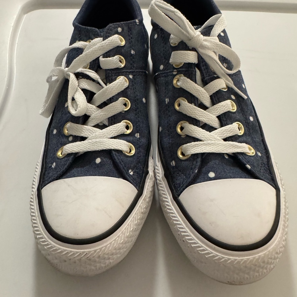 Converse Dotted Canvas Sneakers - Navy and White